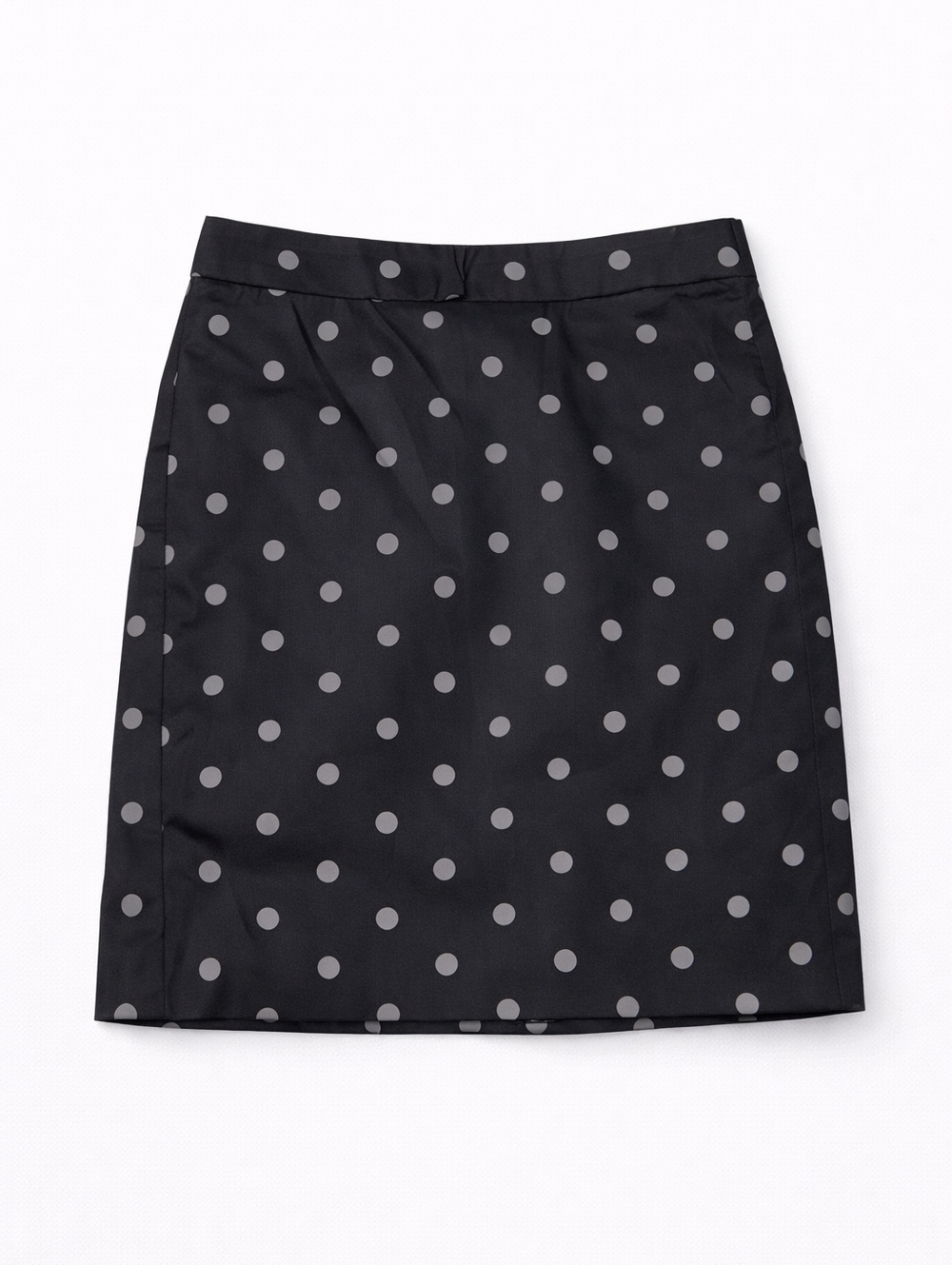 Ann Taylor LOFT Polka Dot Pencil Mini Skirt Petite Size 4P Black White Classic